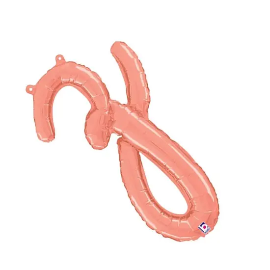 Betallic&reg; 24 inch Script Letter Z Rose Gold Air Fill Only Balloon {6}