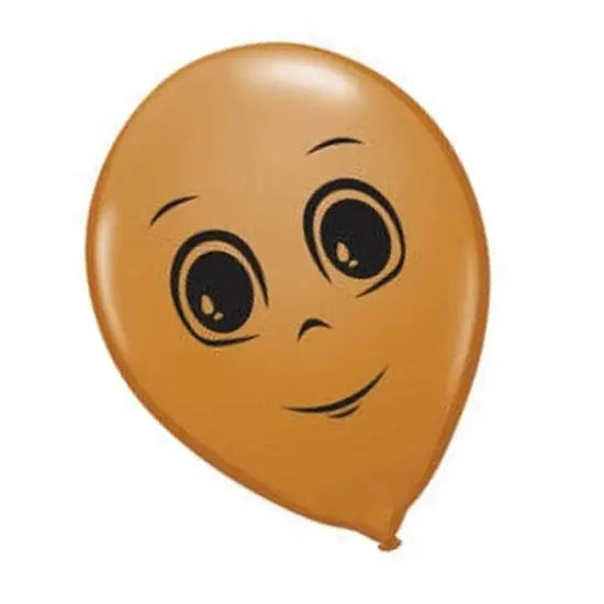 Masculine Face Mocha Brown 16 Inch Latex Balloons {5}