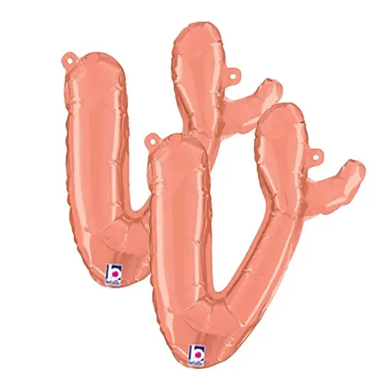 Betallic&reg; 14 inch Script Letter V Rose Gold Air Fill Only {1}