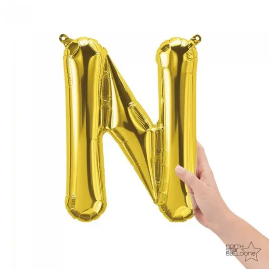 NorthStar Balloons&reg; 16" Gold Letter N Balloon Air Fill Only {1}