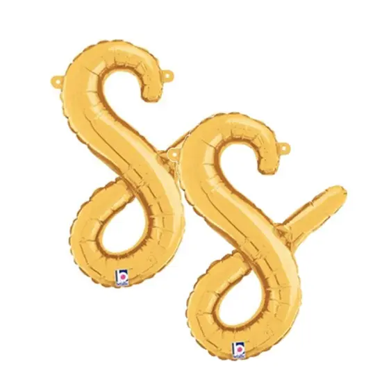 Betallic&reg; 14 inch Script Letter S Gold Air Fill Only {5}