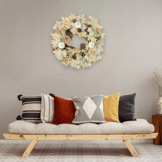 Realistic Fall Wreath with Lights {2}