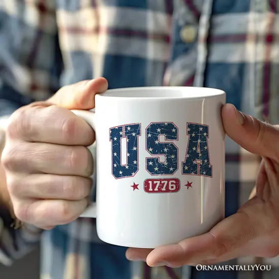 USA 1776 Stars Mug, Bold Patriotic Gift {2}