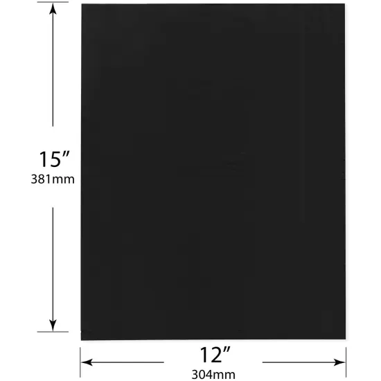 Plymor 12" x 15", Black 2 Mil Flat Open Plastic Poly Bags {3}