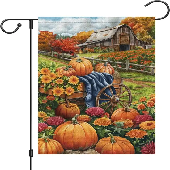 Fall Farmhouse Pumpkin Garden Flag(Multicolor) {1}