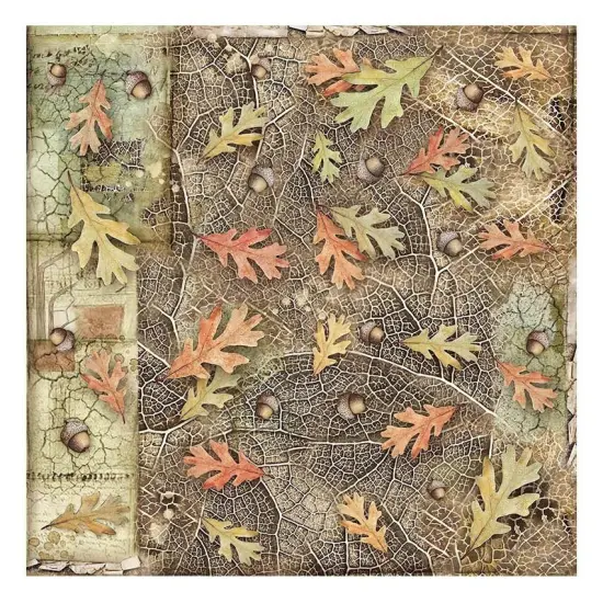 Stamperia Polyester Fabric 12"X12" 4/Pkg-Forest {5}