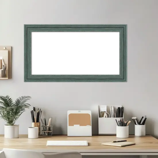Upcycled Framed Dry Erase Magnetic Board Teal Grey {6}