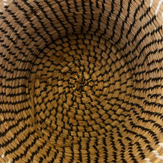 Northlight Natural Woven Seagrass Wicker Storage Basket with Handles - 14.5" Beige {6}