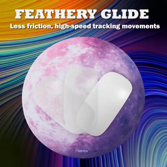 Insten Galaxy Mouse Pad Round Venus, Non Slip Rubber Base, Smooth Surface Mat, For Home Office Gaming, Iris Purple {2}