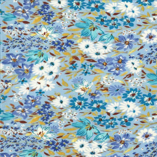 Cey Ditsy Floral Woven Fabric 100% Polyester 58/59" Wide BLUE {3}