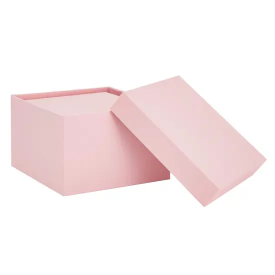 Stockroom Plus Set of 4 Sizes Square Nesting Gift Boxes with Lids for Presents, Stacking Decorative Goodie Box for Holidays, Wedding, Birthday, and Party Favors (Pink) {6}
