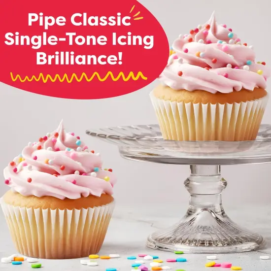 Baketivity 43-Piece Piping Set, Cake and Pastry Piping Bags and Tips Set with Reusable Piping Bags, Pro and Beginner Cake Decorating Kit, Frosting Piping Bags and Tips - Single-Color Coupler {4}