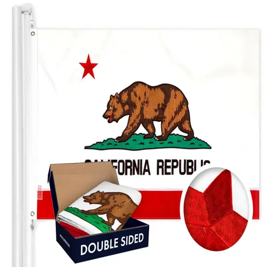 California State Flag 210D Embroidered Polyester 3x5 Ft - Double Sided 3ply {1}
