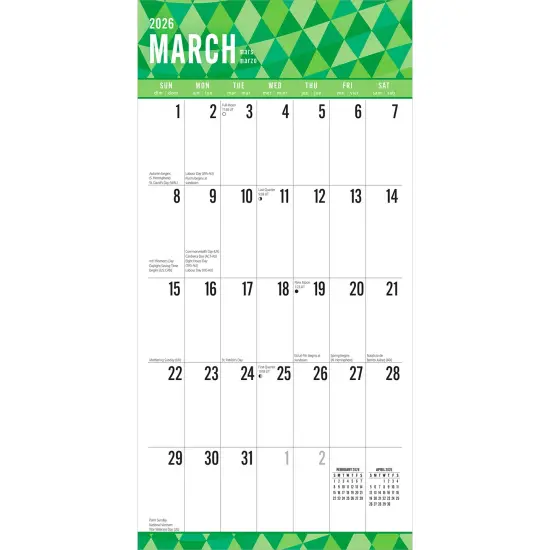 Jumbo Grid Large Print | 2026 12 x 24 Inch (Hanging) Monthly Square Wall Calendar | Matte Paper and Foil Stamped Cover {3}