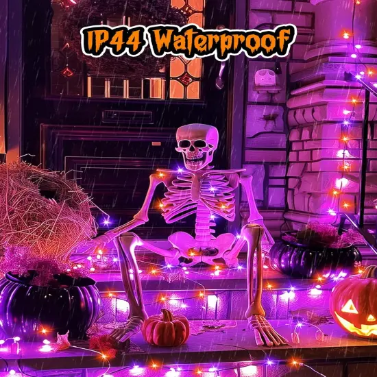 33Ft 100 LED Outdoor Halloween String Lights, Orange & Purple Fairy Lights {2}