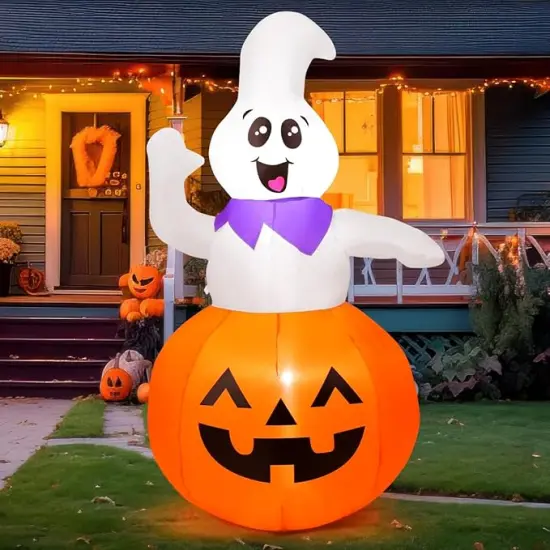 Halloween Inflatable Cute Pumpkin Ghost Outdoor {6}