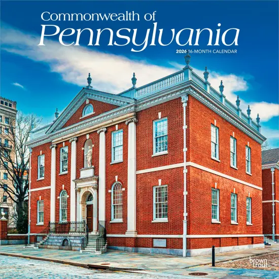 Commonwealth of Pennsylvania | Pennsylvania Places | 2026 12 x 24 Inch (Hanging) Monthly Square Wall Calendar | Plastic-Free {1}