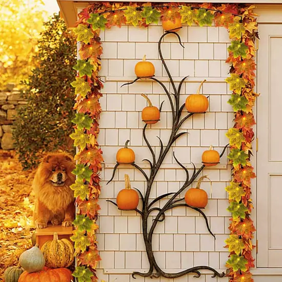 Autumn Maple Leaves Decoration Lights - 35 LED leaf string {3}