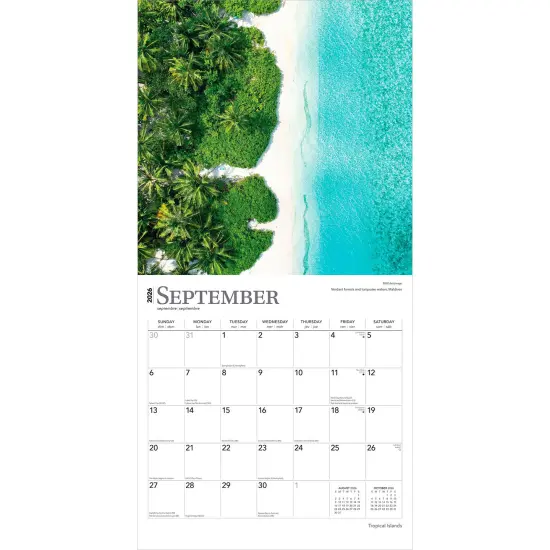 Tropical Islands | 2026 12 x 24 Inch (Hanging) Monthly Square Wall Calendar | Foil Stamped Cover | Plastic-Free {4}