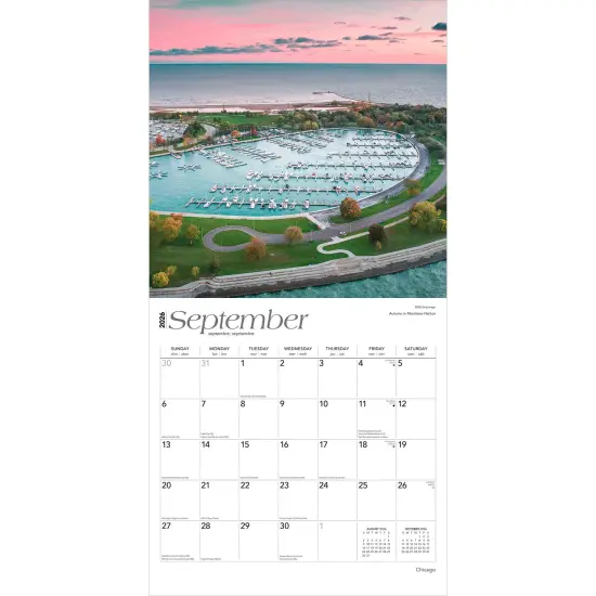 Chicago | 2026 12 x 24 Inch (Hanging) Monthly Square Wall Calendar | Plastic-Free {4}
