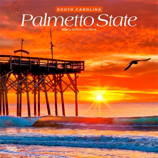 Palmetto State | South Carolina Places | 2026 12 x 24 Inch (Hanging) Monthly Square Wall Calendar | Plastic-Free {1}