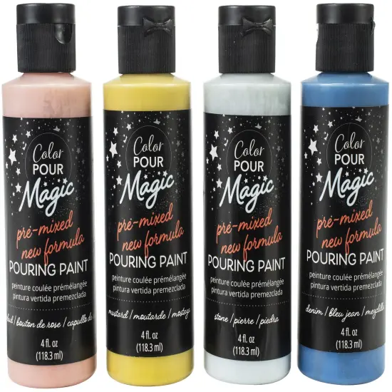 American Crafts Color Pour Magic Pre-Mixed Paint Kit 4/Pkg-Nostalgia {2}