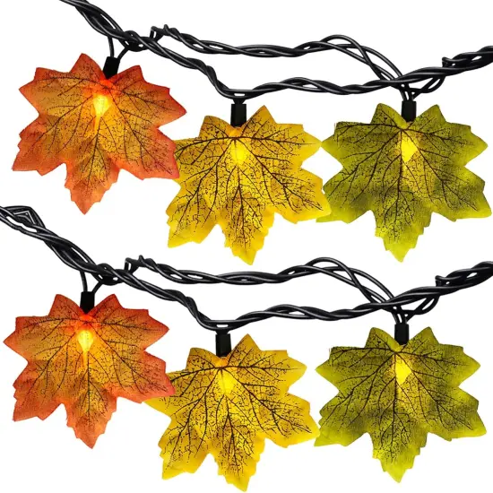 13.6FT 35LED Fall Lights Maple Leaf String Lights {1}