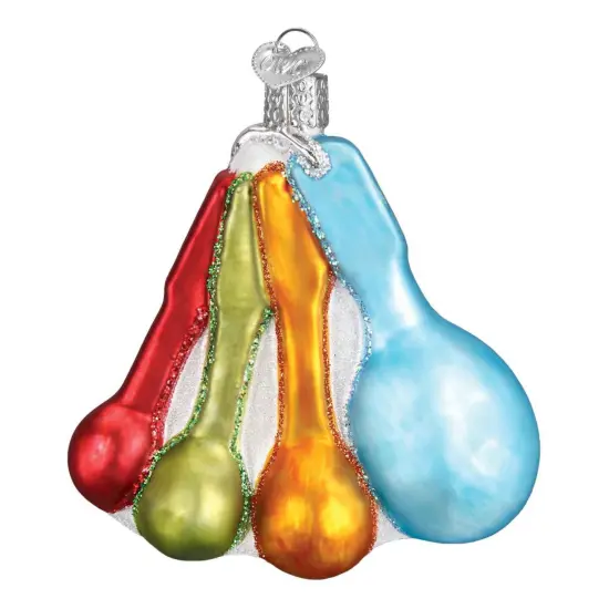 Old World Christmas 3.5 Inch Measuring Spoons Tree Ornament , Cooking Recipes Multicolored {2}