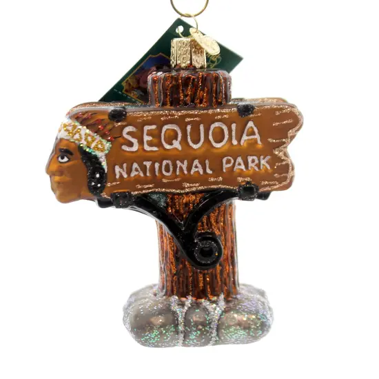 Old World Christmas 4.0 Inch Sequoia National Park Tree Ornament , Indian Sierra Nevada Mountains Brown {1}