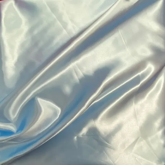 1 Yard Light Blue Bridal Satin Fabric 58/60 Inch Wide Glossy Smooth Fabric for Wedding Dresses, Overlays & Decor {2}