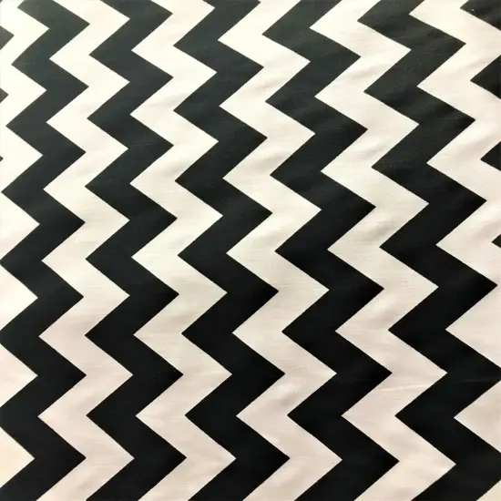 1 Yard Classic Black Poly Cotton Chevron Fabric 59/60 Inch Width {1}