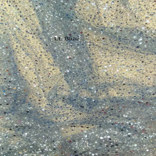 1 Yard Light Blue Beaded Lace Fabric Mesh For Formal Dresses And Costumes {1}