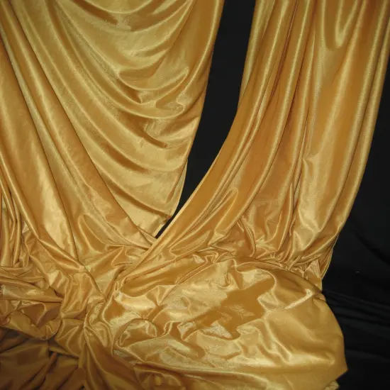 1 Yard Gold Tricot Fabric Low Stretch Polyester For Hammocks Silks D&eacute;cor 108&Prime;-120&Prime; Wide {1}