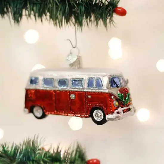 Old World Christmas 1.75 In Camper Van Christmas Tree Ornament , Ornament Christmas Car Travel Red {3}