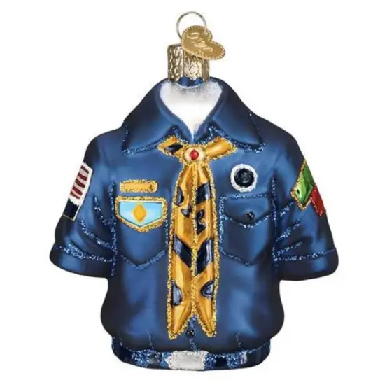 Old World Christmas 4.0 Inch Scout Uniform Christmas Tree Ornament , Ornament Honor Privilege Blue {1}