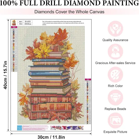 12x16 Inch - Book Fall Diamond Painting Kit for Beginners {3}