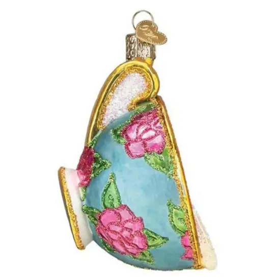 Old World Christmas 3.75 In Cup Of Tea Tree Ornament , Ornament Hot Beverage Cup Multicolored {2}