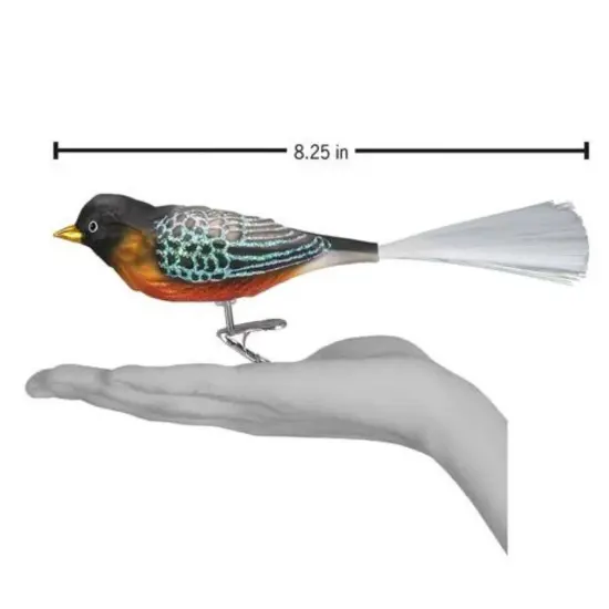 Old World Christmas 2.0 Inch Robin Christmas Tree Ornament , Clip-On Bird Ornament Multicolored {2}