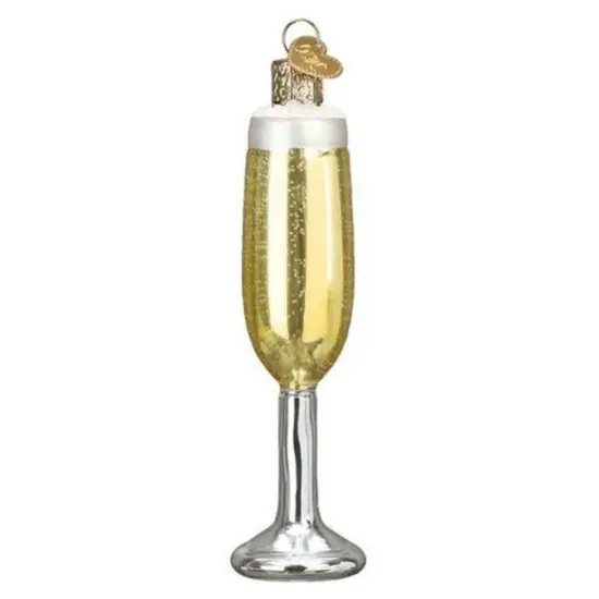 Old World Christmas 4.75 In Champagne Flute Christmas Tree Ornament , Bubbly Beverage Gold {2}