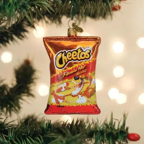 Old World Christmas 3.25 In Flamin' Hot Cheetos Christmas Tree Ornament , Ornament Crunchy Snack Orange {3}