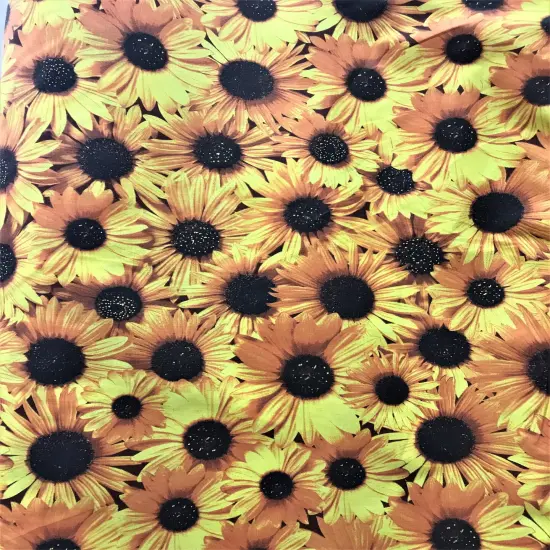 1 Yard Bright Sunflower Pattern Poly Cotton Fabric 59/60 Inch Wide {1}