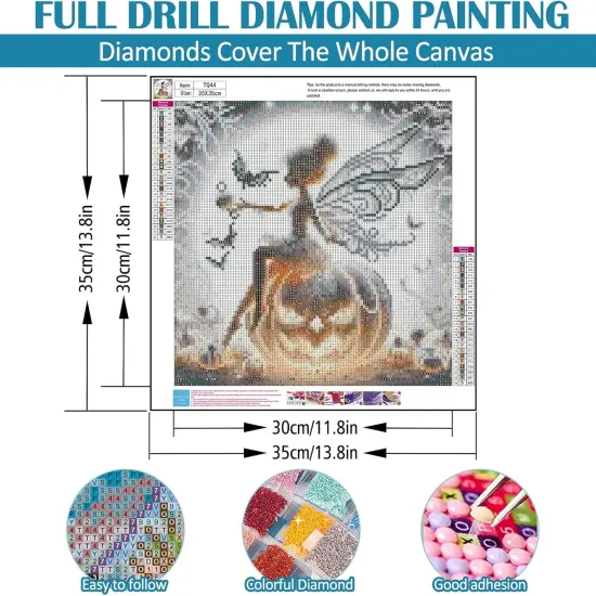 13.8x13.8 Inch - Pumpkin Elf Bat Diamond Painting Kits for Adults {4}
