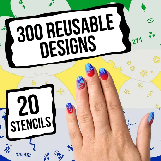 Airbrush Nail Stencils - Nail Art Stencils Series #14: 320 Unique Designs from 20 Individual Templates {4}