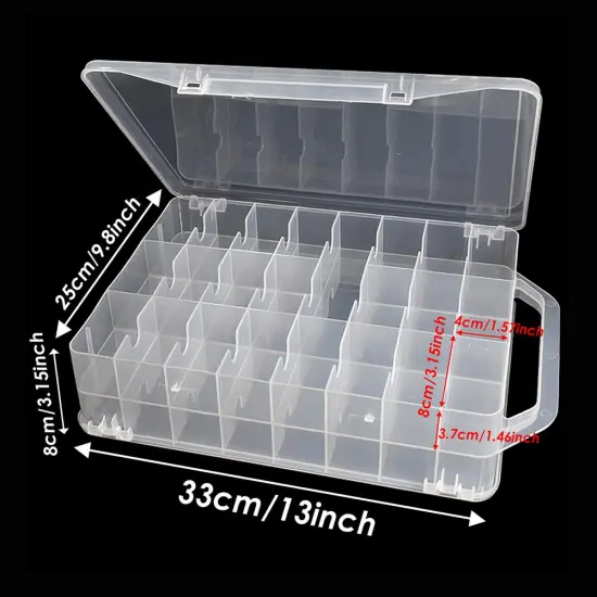 46 Grids Sewing Organizer, Double Sided Thread Box Storage, Portable Clear Plastic Organizer Box for Embroidery and Sewing Threads, Embroidery Floss, Crafts, Small Toys (Clear) {4}