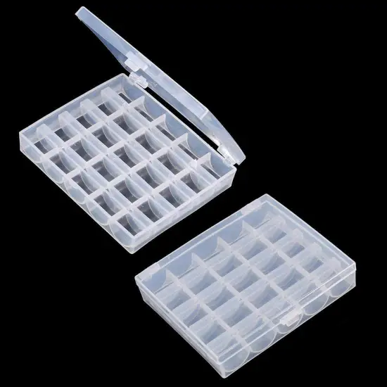 Bobbin Box,Machine Bobbin Organizer Plastic Case,Transparent 25 Slots Empty Bobbins Spools Box,Sewing Craft Plastic Case Storage Box for Sewing Machine {6}