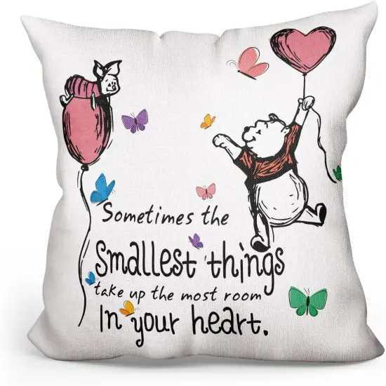 Friendship Gifts for Women Friends, Women, Girls, BFF, Besties, Smallest Things Quotes Throw Pillow Cover Cute Pillow Case Linen {1}