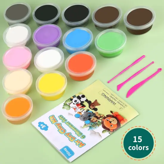 6 Pack Forest Animals Air Dry Clay Kit, Modeling Clay for Kids, DIY Model Magic Clay with Sculpting Tools, Non-Sticky Soft and Super Light, Arts and Crafts Gift for Kids (Forest Animals) {2}