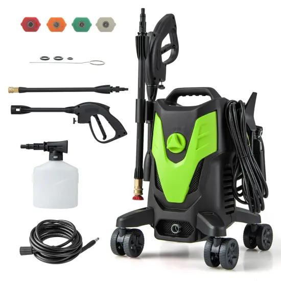 2400 PSI Electric Pressure Washer with 4 Universal Wheels Ideal for Clean to All Type of Surface Orange {8}