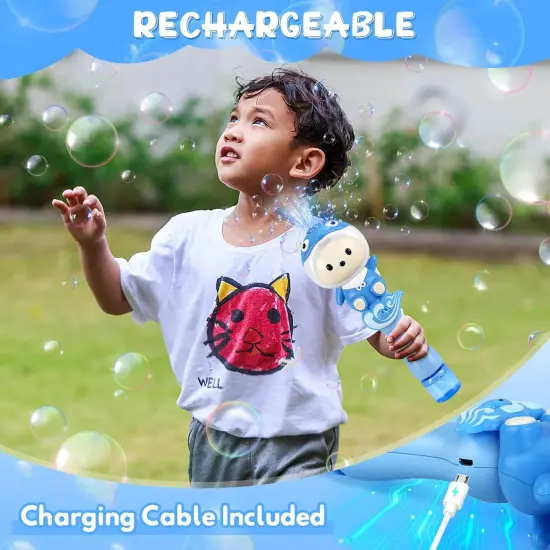 Bubble Toys Bubble Wands for Kids Light Up Bubbles Machine Blower Maker with Bubble Solution Outdoor Toy Gift {2}