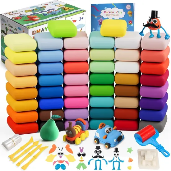 Air Dry Clay Kit - 50 Colors DIY Modeling Clay Ultra Light Magic Clay, Nontoxic & Soft Clay with Sculpting Tools and Decoration Accessories, Art Craft Gift for Kdis 3-12 {1}